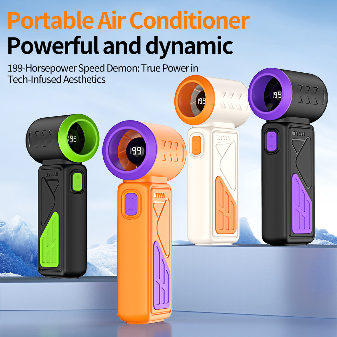 Women Portable Mini Fan with LED Temperature Display Bowlift