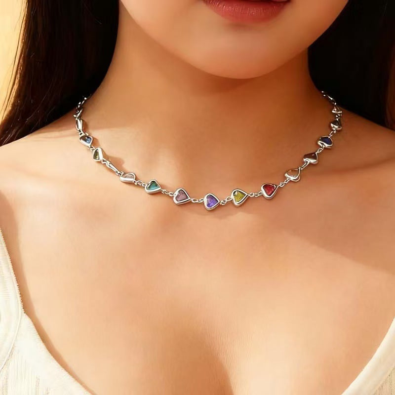 Heart-Shaped Gemstone Charm Bracelet Bowlift