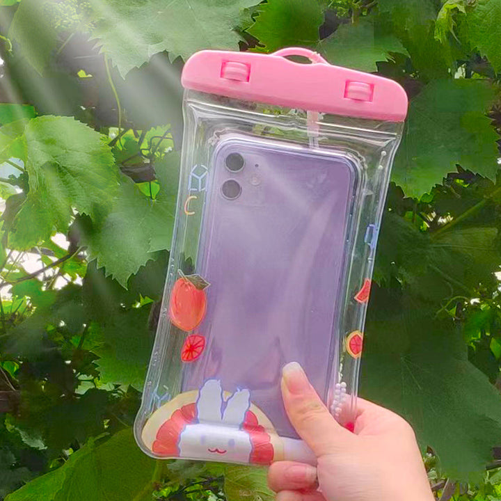 Waterproof phone pouch with adjustable lanyard and transparent touch-sensitive sleeve Bowlift