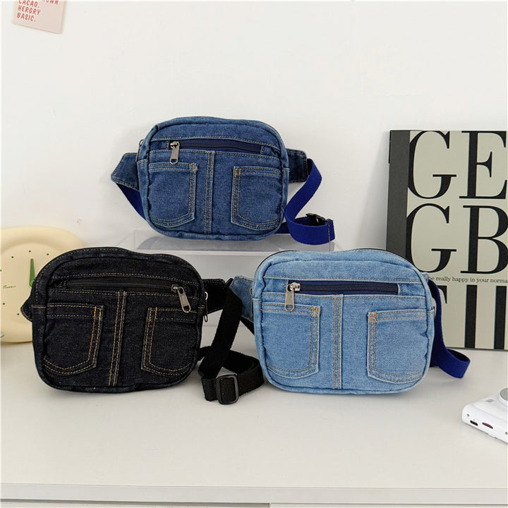 Compact Denim Crossbody Bag Bowlift