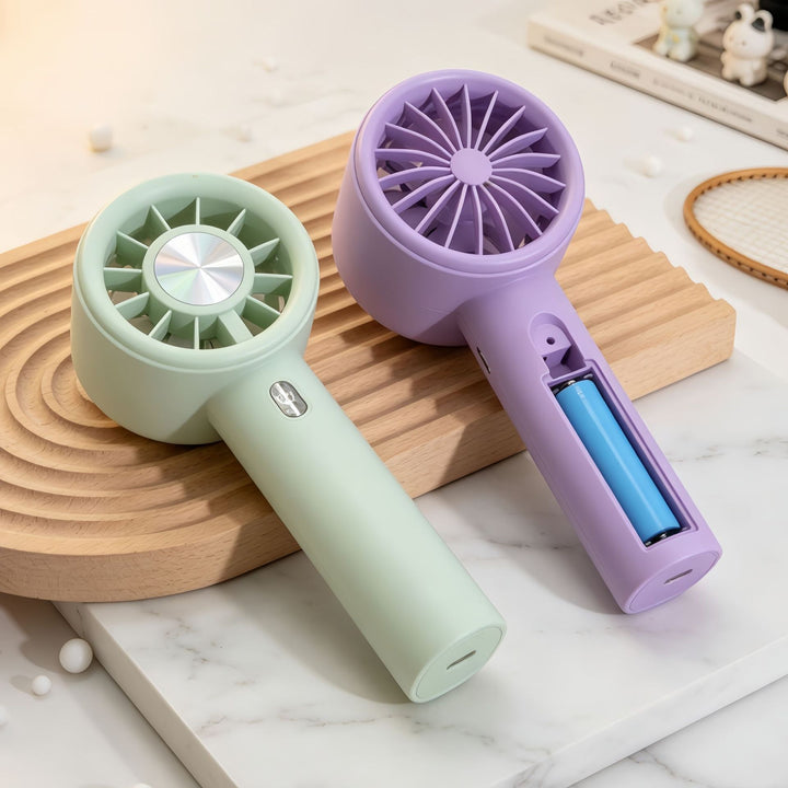 Portable handheld fan with ergonomic design and multiple speed modes Bowlift