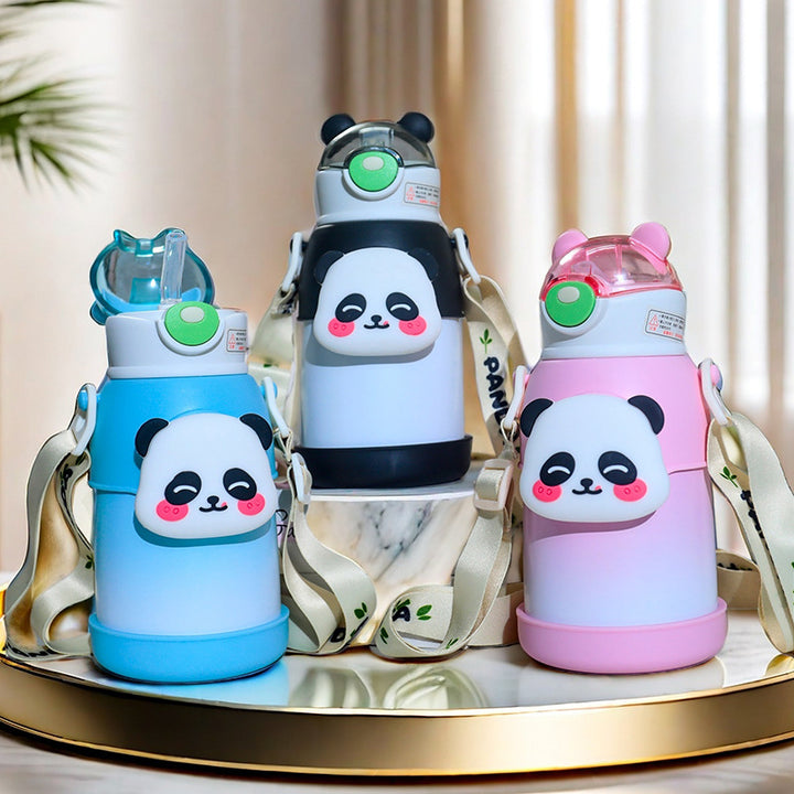 Ergonomic Water Bottle with Cool Animal Design and Carry Strap Bowlift