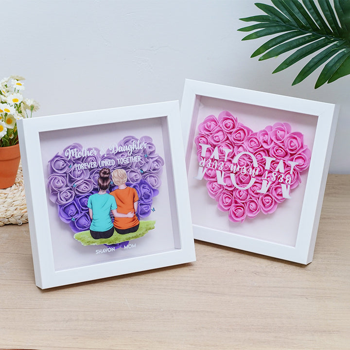 Square Shadow Box Display Frame With Removable Deep Well And Glass Cover