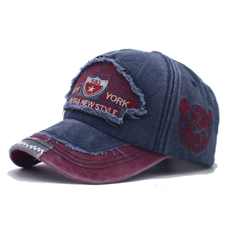 Men's Distressed Denim Cap Bowlift