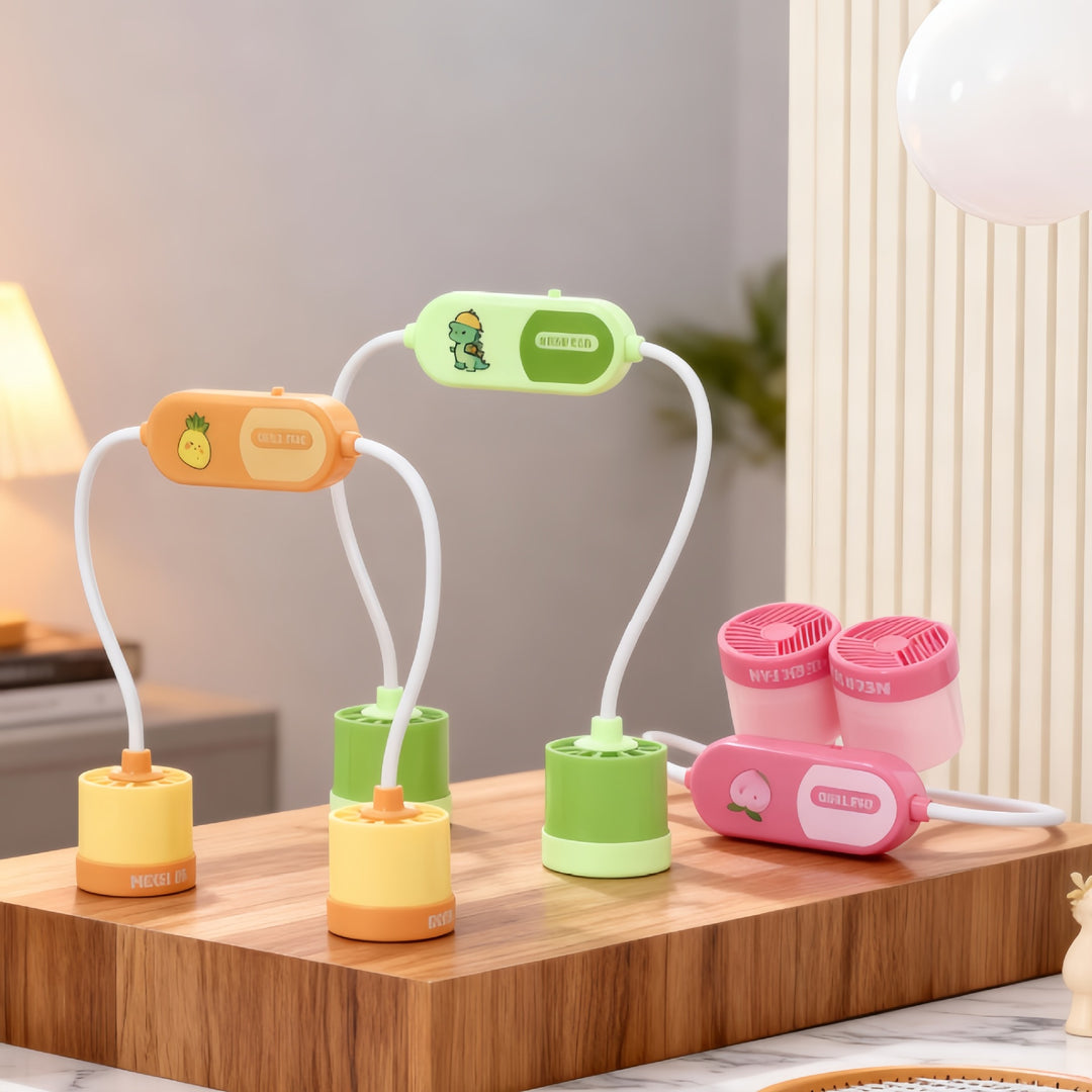 Women Portable Neck Fan with Flexible Design and USB Connection Bowlift