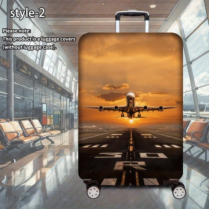 Unisex luggage cover with creative world travel motif Bowlift