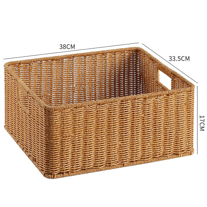Handwoven Storage Basket with Cutout Handles Bowlift