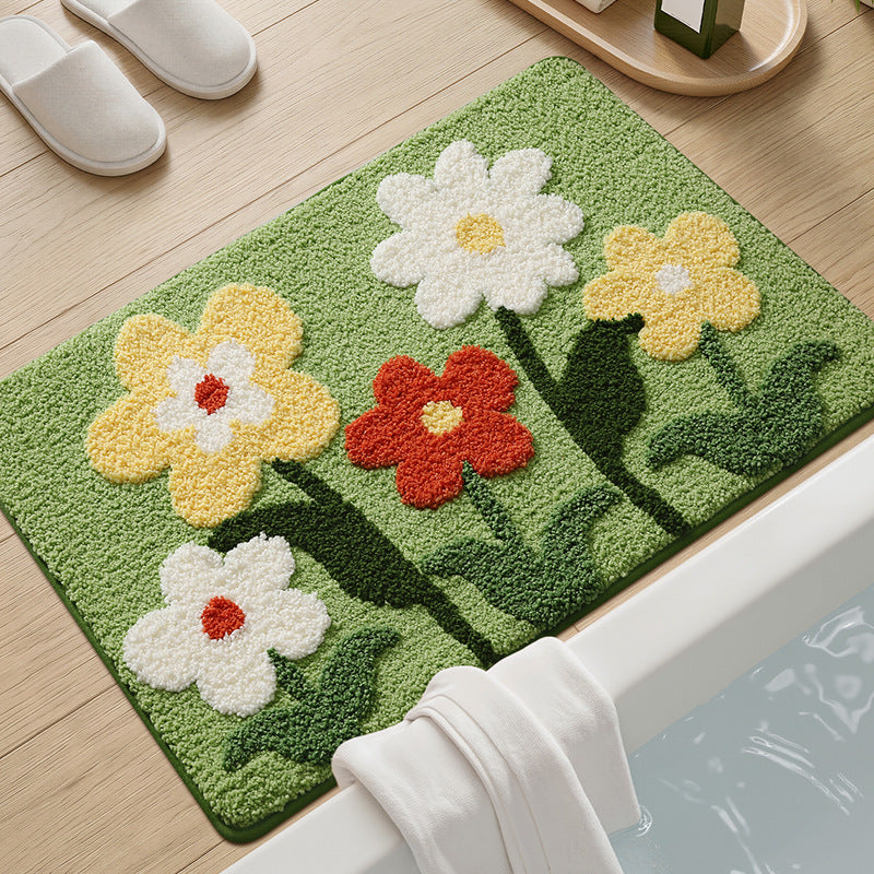 Vintage Floral Bath Mat Bowlift
