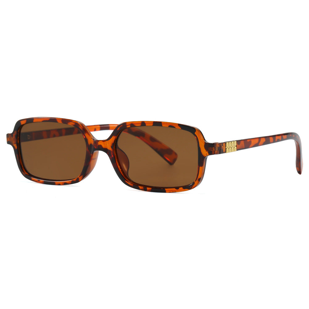 Women's fashionable square glasses with elegant plastic frame and gold accents Bowlift