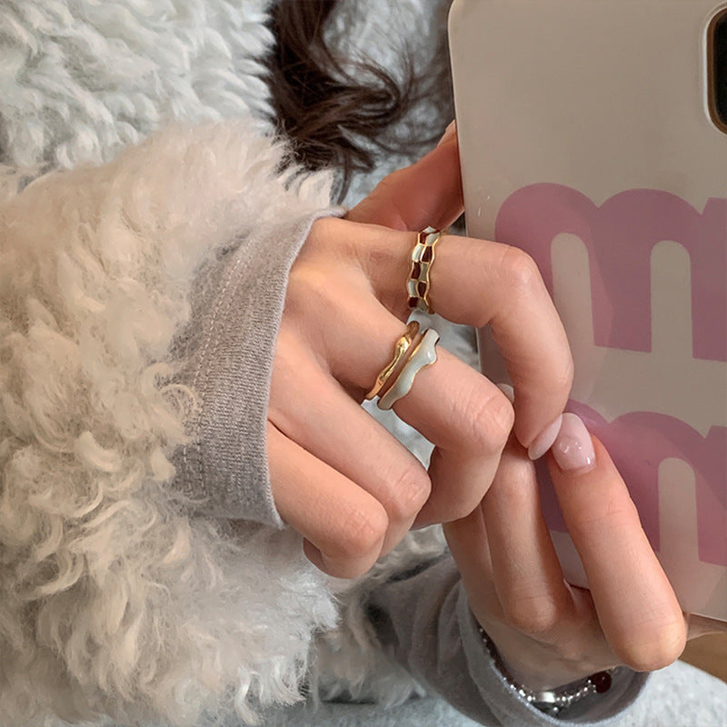 Chic Floral Adjustable Ring Set Bowlift