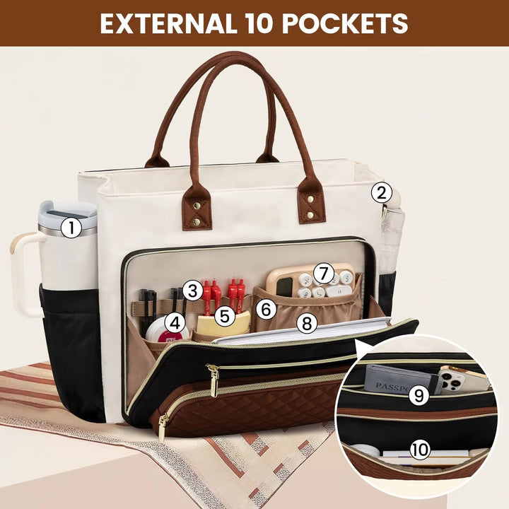 Practical Handbag with Structured Organizer Bowlift