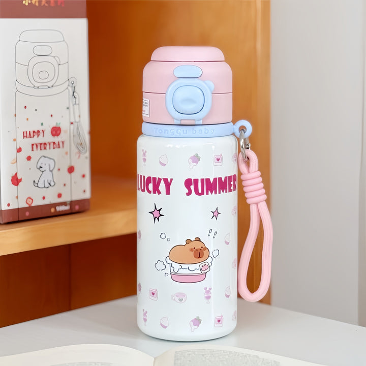 Insulated drinking bottle with fresh strawberry design Bowlift