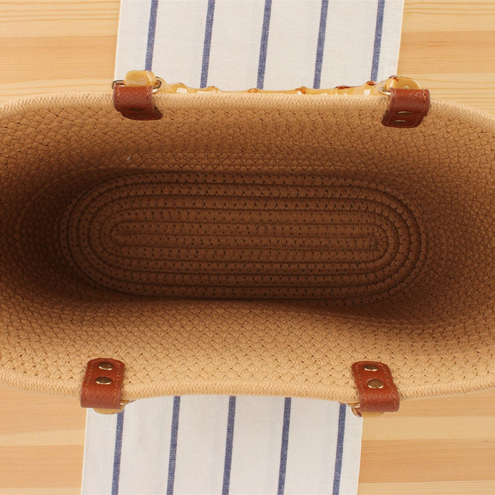 Elegant basket bag with bamboo handles Bowlift