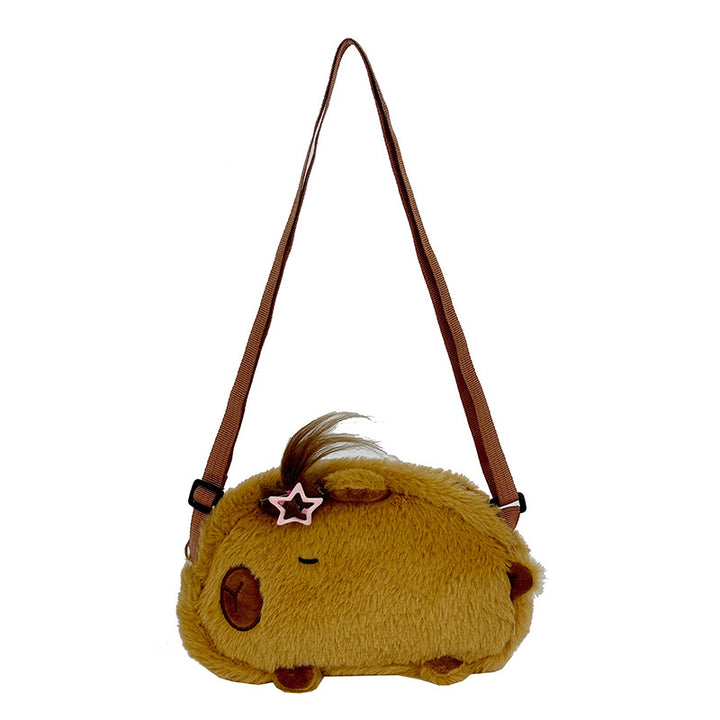Plush Shoulder Bag with Cute Animal Design Bowlift