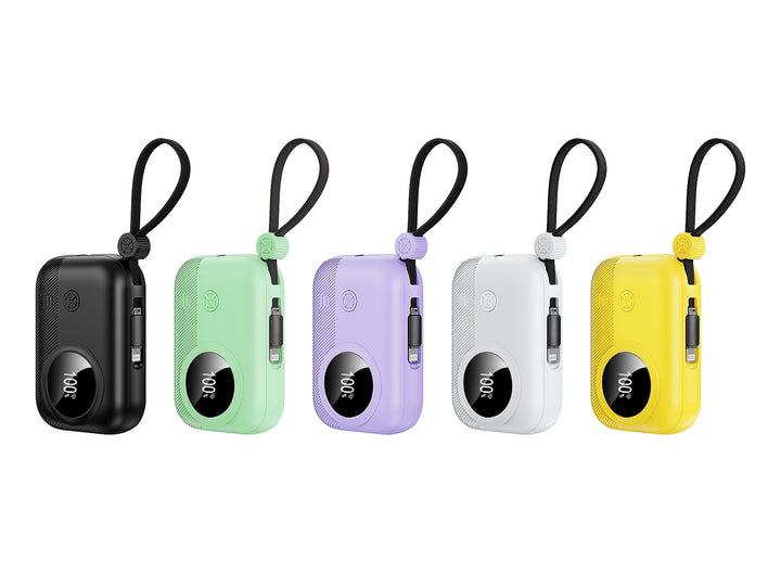 Compact power bank with integrated charging plug and digital humidity indicator Bowlift