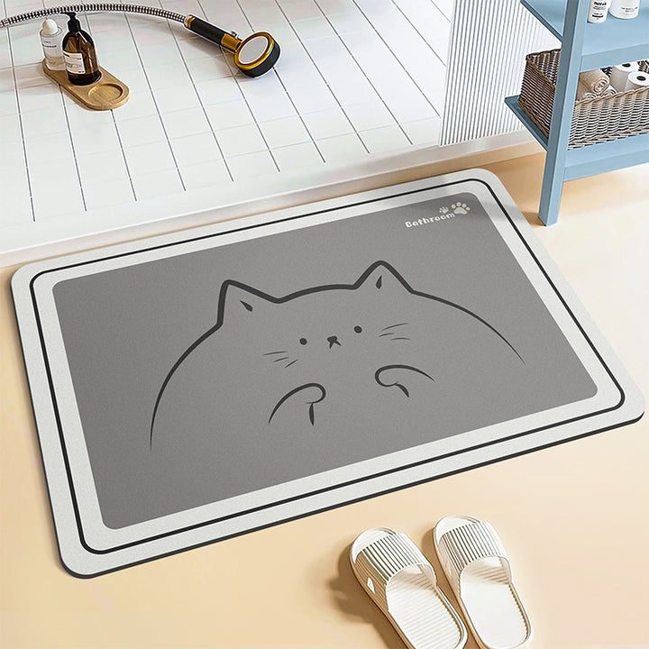 Adorable Cartoon Cat Bath Mat Bowlift