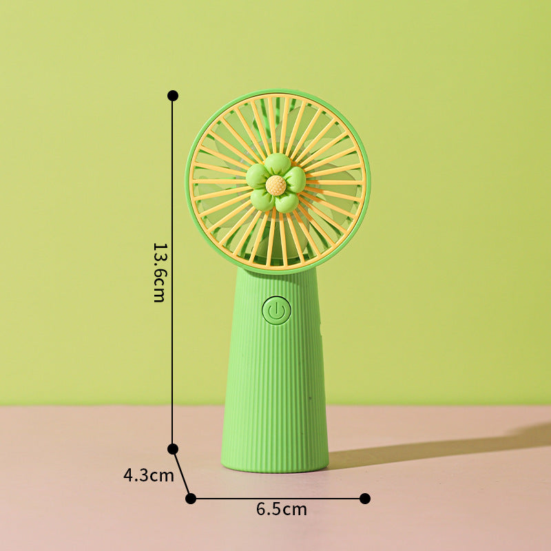 Decorative Floral Handheld Cooling Fan Bowlift