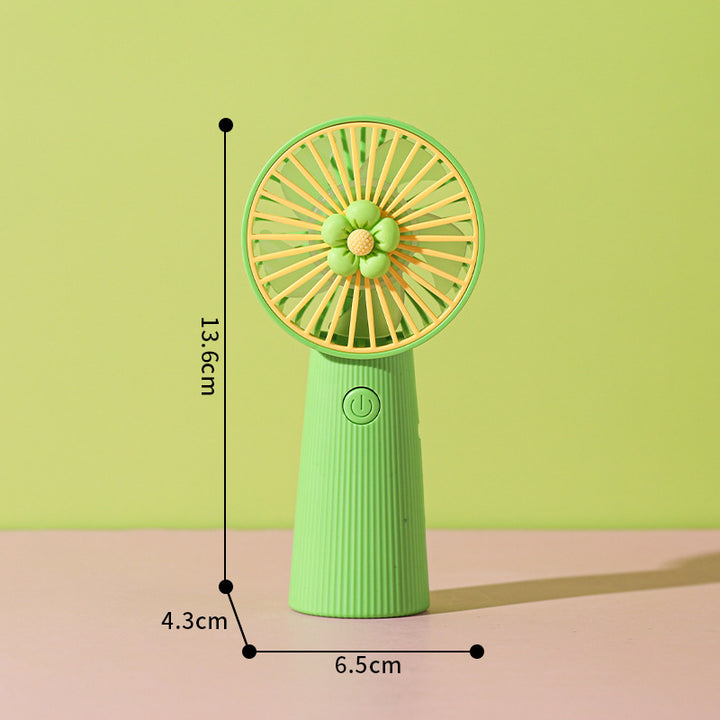 Decorative Floral Handheld Cooling Fan Bowlift