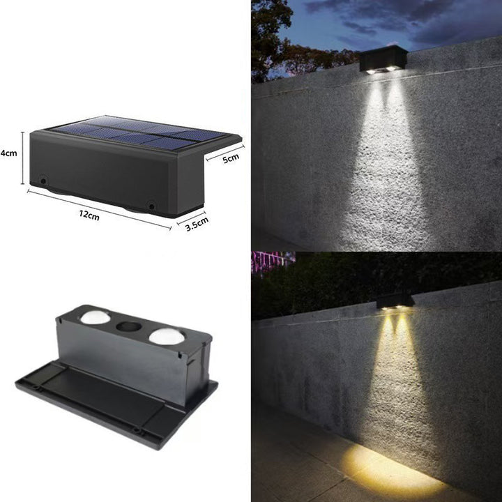 Outdoor Solar RGB Wall-Mounted Accent Lights With Dual-Beam Waterproof Design Bowlift