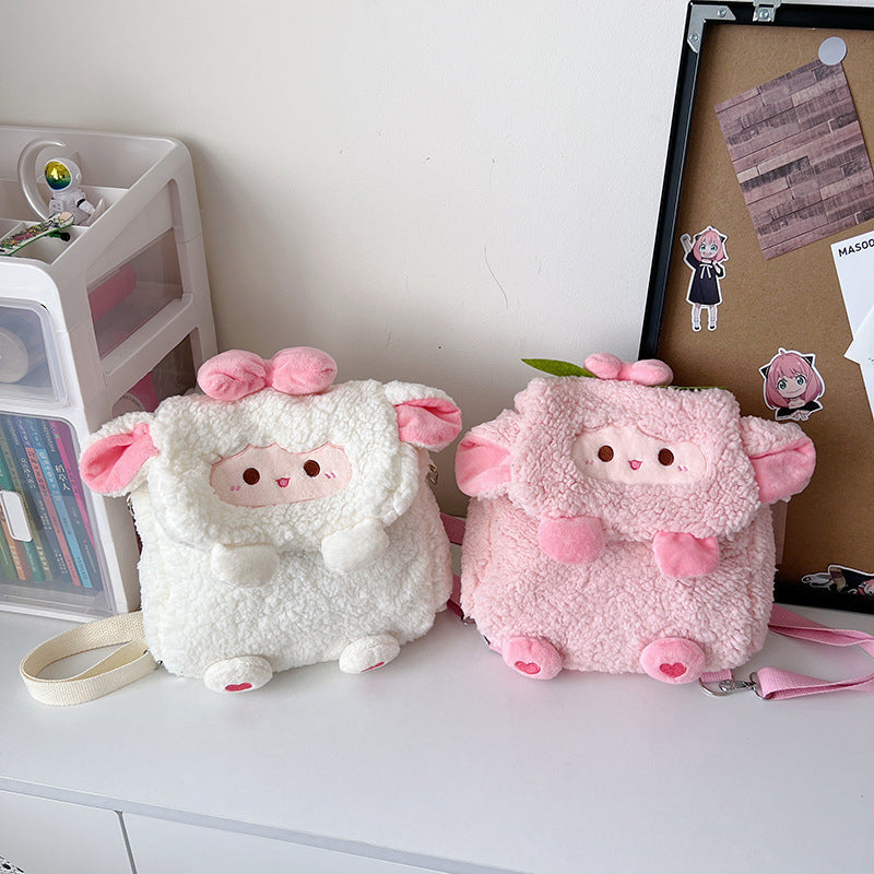 Plush backpack with animal character design Bowlift