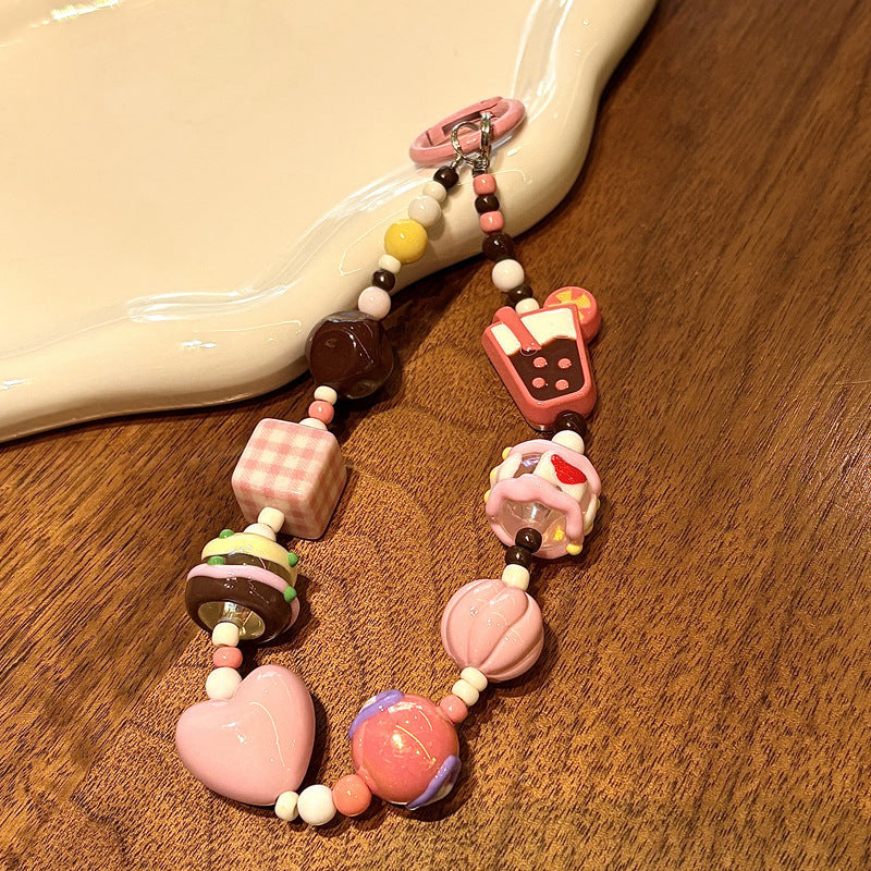 Playful Food-Themed Beaded Keychain Bowlift