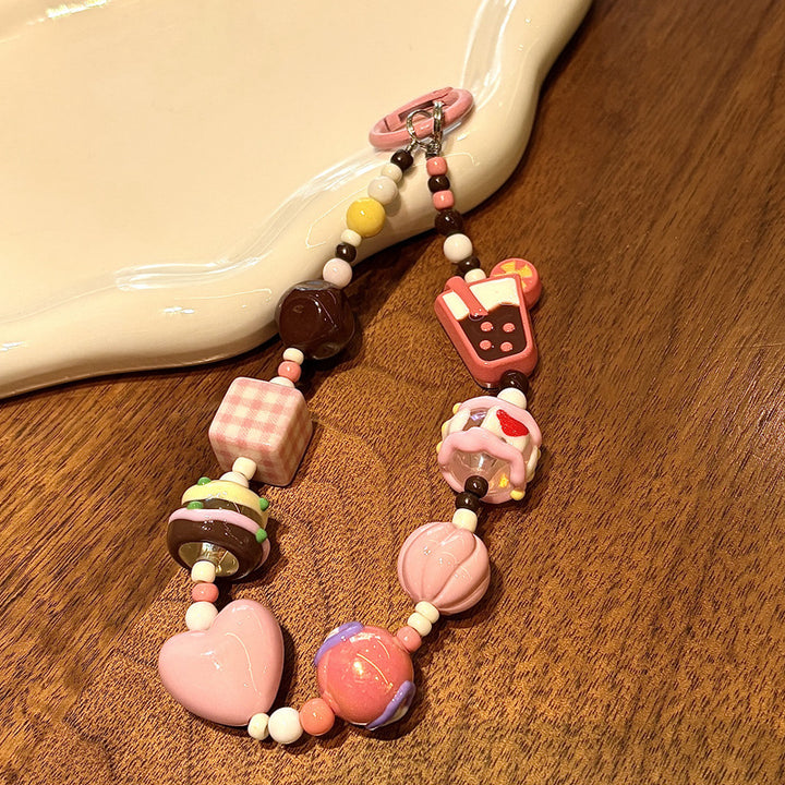 Playful Food-Themed Beaded Keychain Bowlift