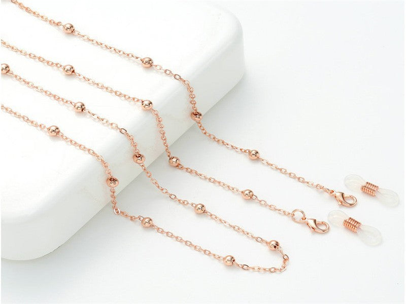 Silver Beaded Eyewear Chain Bowlift