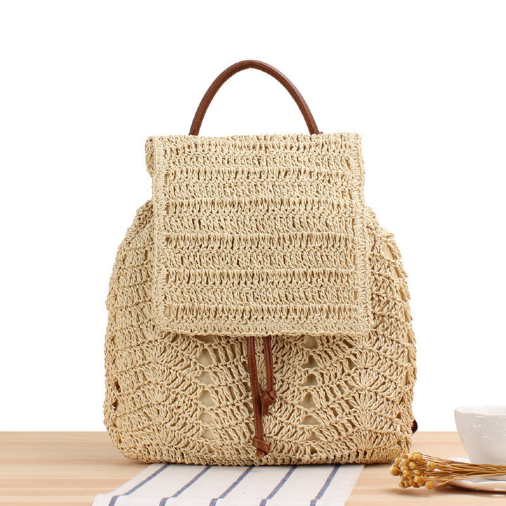 Braided Natural Material Backpack Bowlift