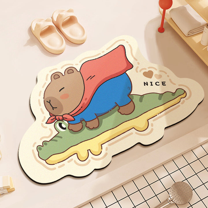 Cute Bear-Themed Plush Area Mat Bowlift