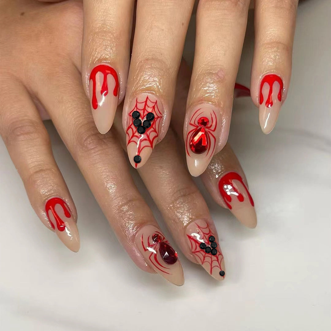 Creative Halloween Art Nails with Spider Web Design Bowlift