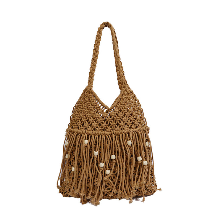 Handcrafted Macrame Bag with Tassels Bowlift