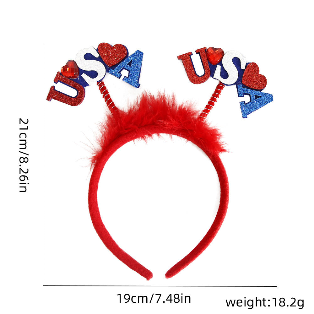 Unisex nan federnd Star Antennas Headband with multilayered ribbon fringes and padded headband Bowlift