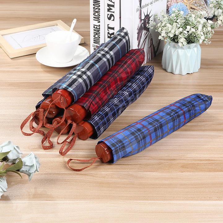 Compact Folding Travel Umbrella with Wind Resistant Fiberglass Ribs and Ergonomic Handle Bowlift
