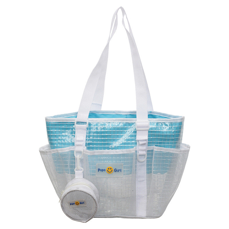 Mesh Beach Tote Bag with Detachable Pouch