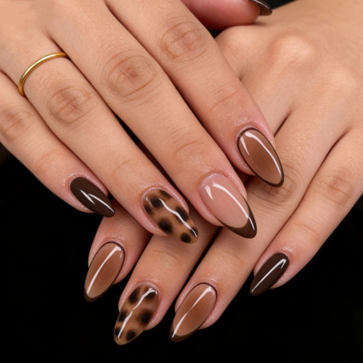 Floral Design Stiletto Press-On Nails