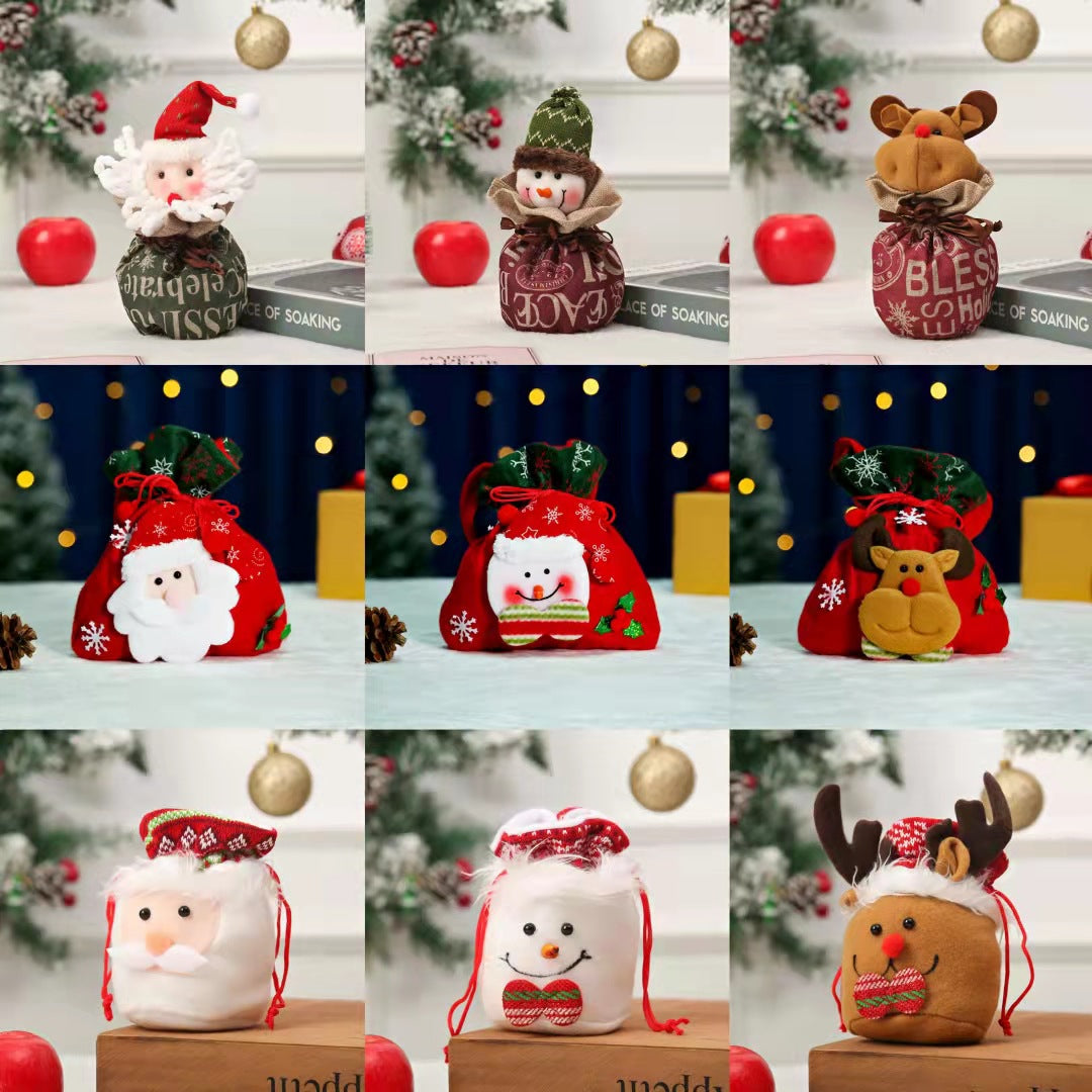 Cute Christmas gnome with gift sack Bowlift