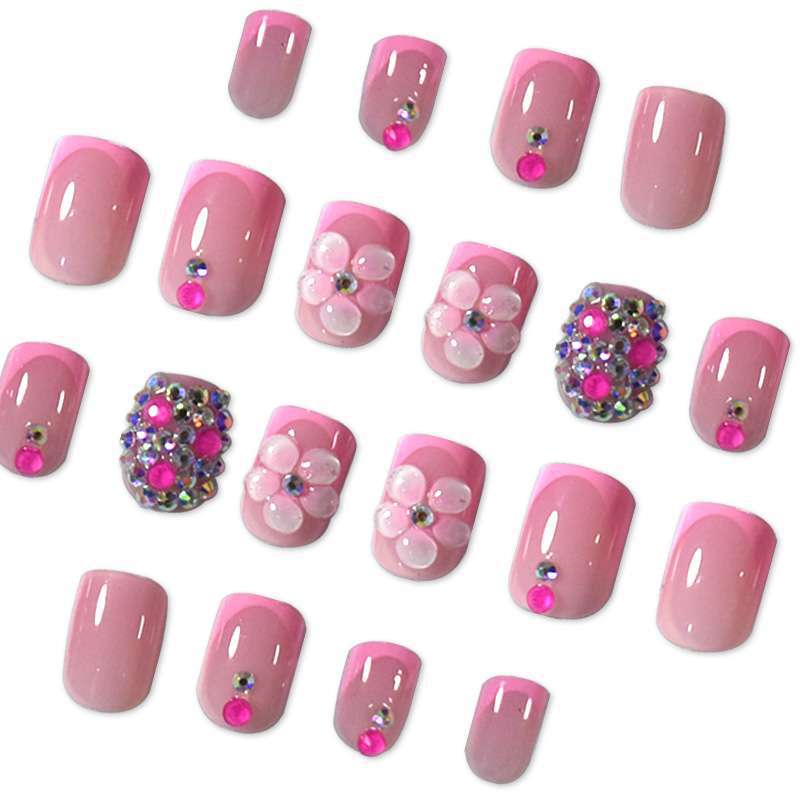 Decorative 3D Floral Press-On Nail Art Bowlift