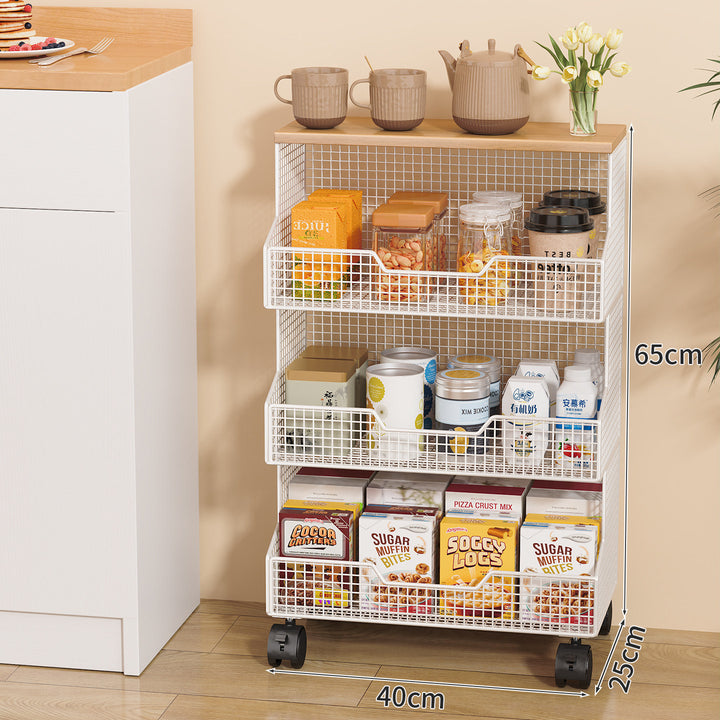 Multi-Tiered Rolling Kitchen Storage Rack Bowlift