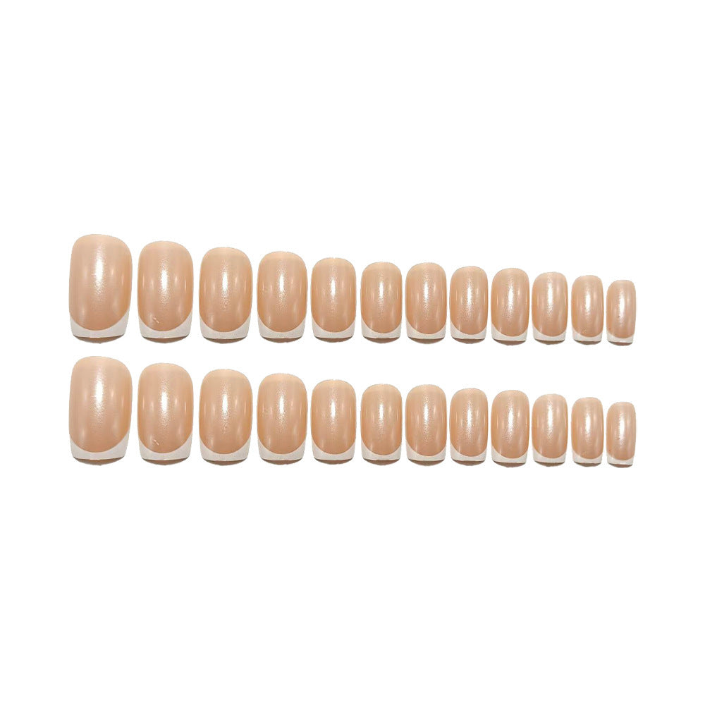 Artificial nails with elegant French tip design Bowlift