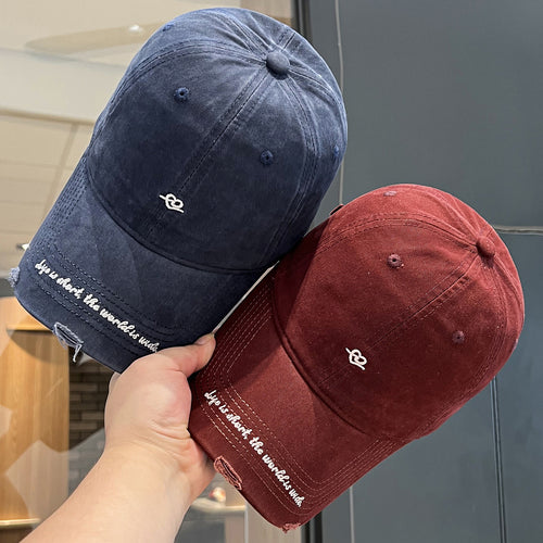 Women's Distressed Vintage Style Baseball Cap Bowlift