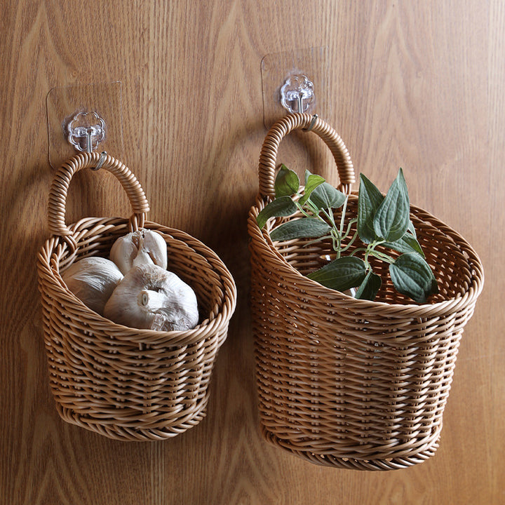 Handcrafted Wicker Storage Basket Bowlift