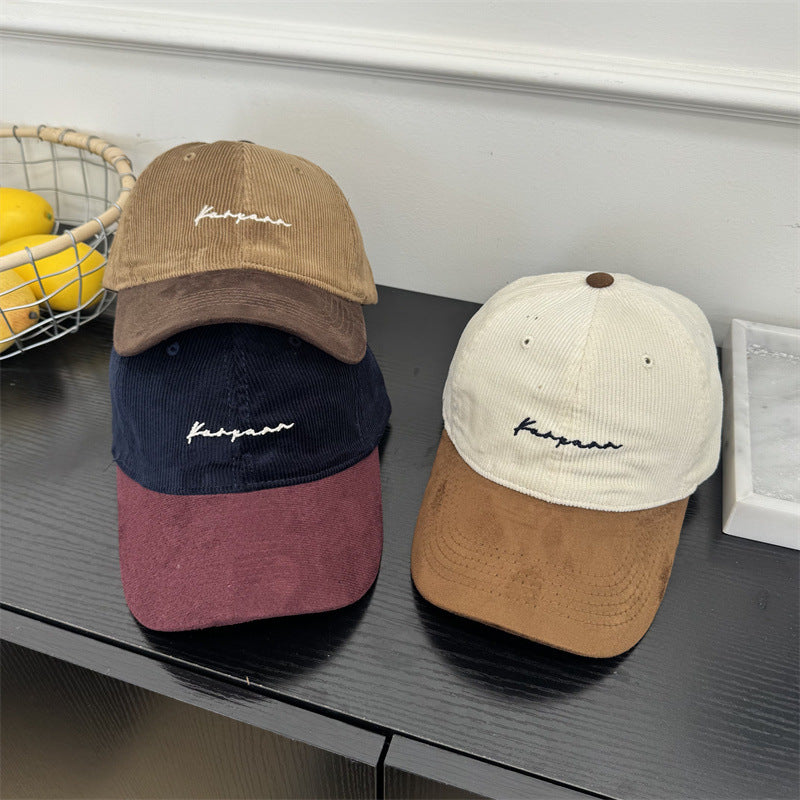 Men's Corduroy Brimmed Baseball Cap Bowlift