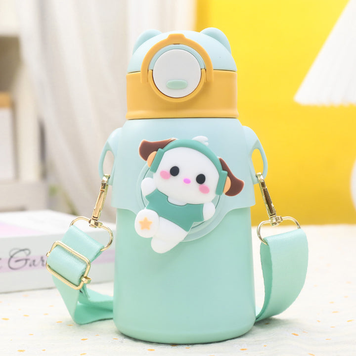 Creative water bottle with practical carrying strap Bowlift
