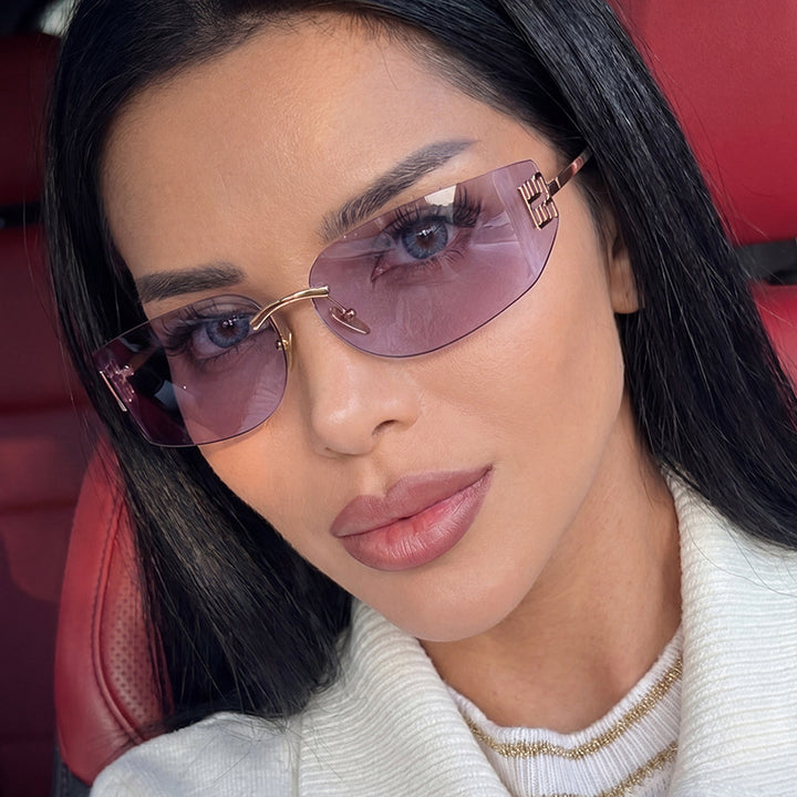 Women's futuristic designer sunglasses with unusual frame and UV protection Bowlift