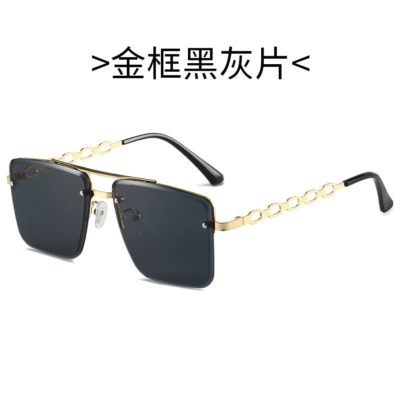 Women's Square Sunglasses with Elegant Chain Structure Bowlift