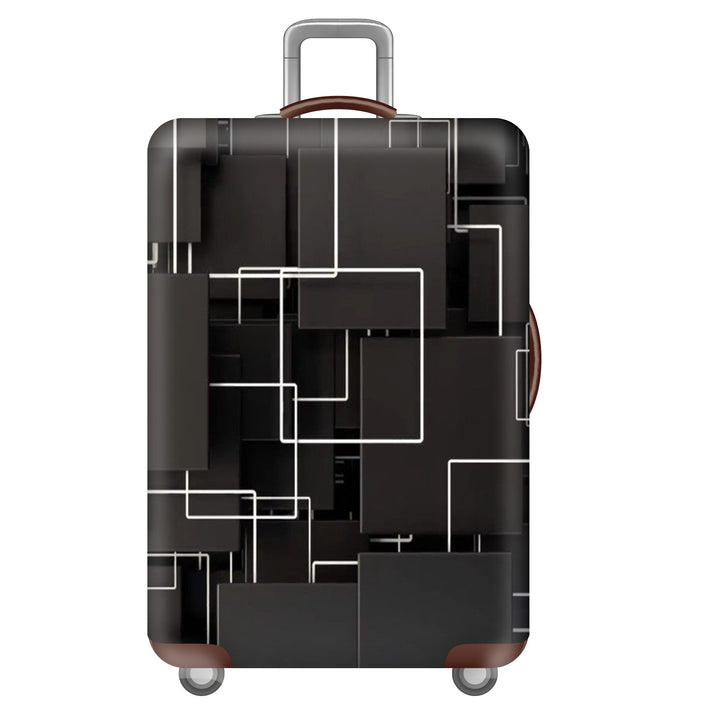 Unisex large hard shell suitcase with sturdy trolley handle and elastic motif protective cover superhero design Bowlift
