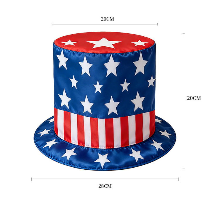 Unisex nano patriotic party top hat with Independence Day motif and lightweight polyester construction One size Bowlift