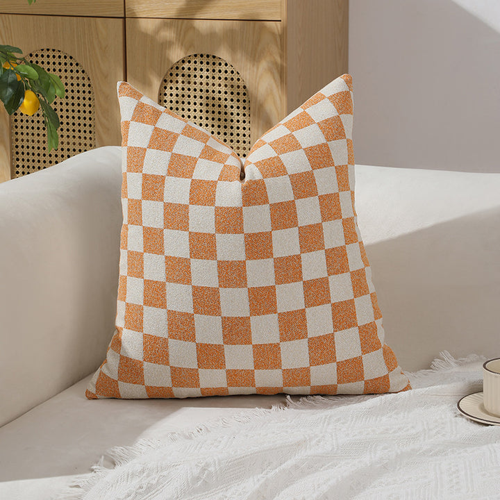 Checkerboard Patterned Decorative Pillow
