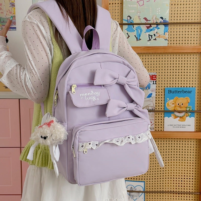 Cute Bow-Detail Backpack Bowlift