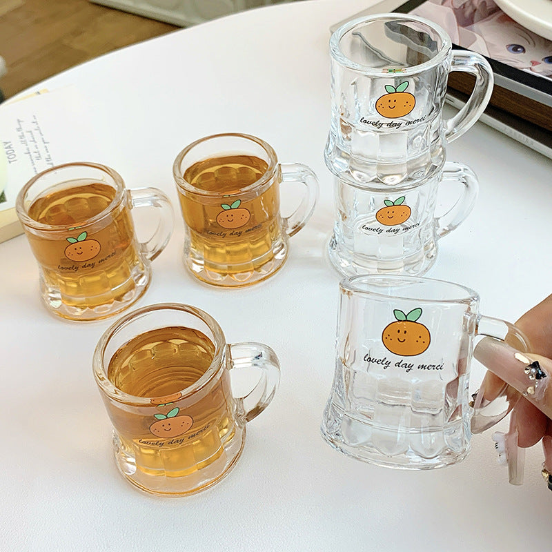 Ceramic mugs set with cheerful orange design Bowlift